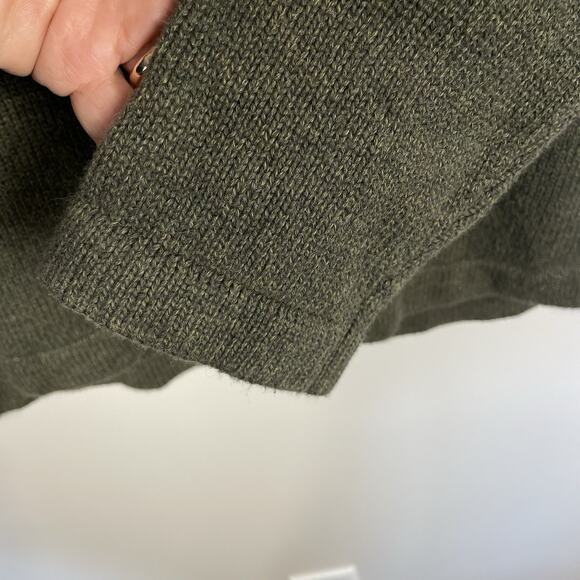 Carbon 2 Cobalt 1/4 Zip Sweater Mens Large Olive Rib Knit Textured Preppy Casual - Picture 7 of 11